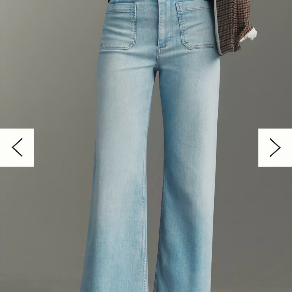 Pilcro and the Letterpress Light Wash Wide Leg full length jeans - Picture 2 of 7